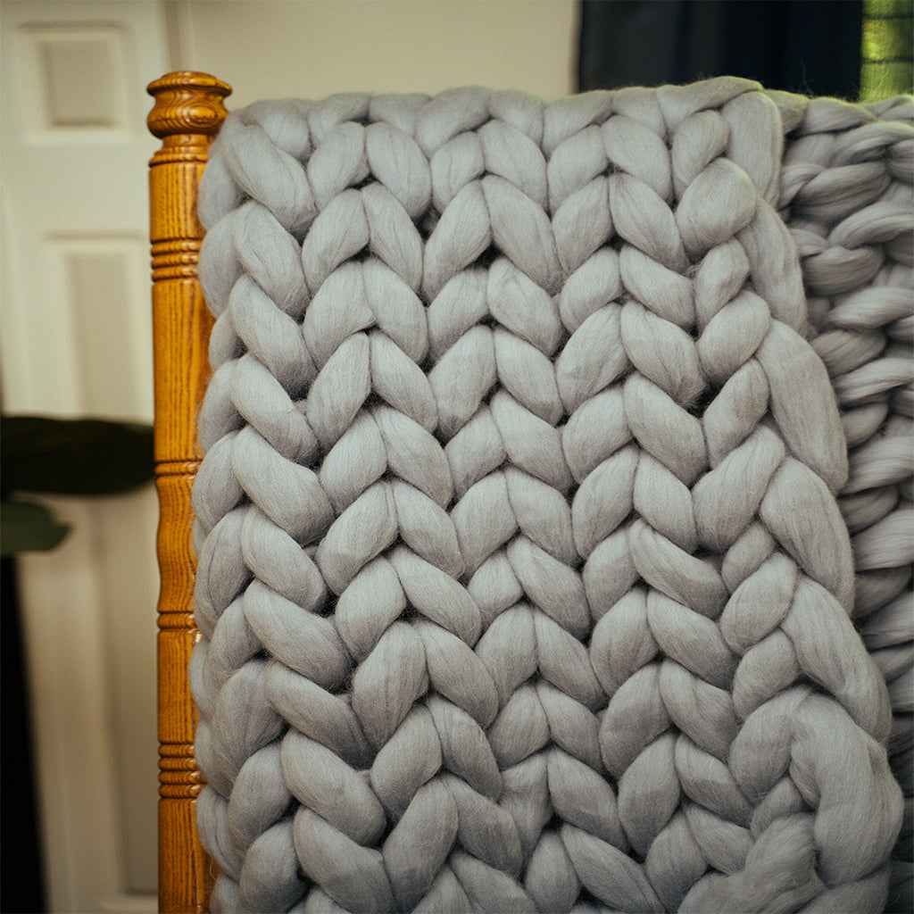 Grey Chunky Wool Knit